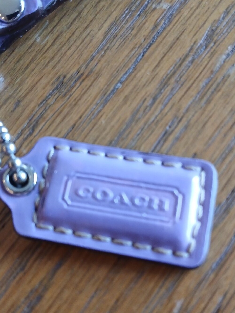 Coach Brown Signature Canvas Wristlet with Purple Trim - Picture 7 of 7